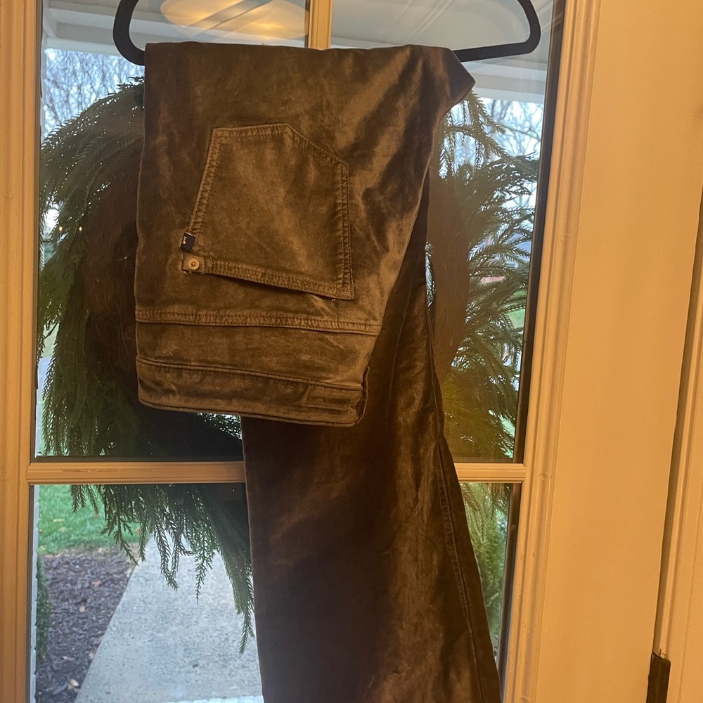 Pilcro Women's velvet olive army green pants Jeans Anthropologie